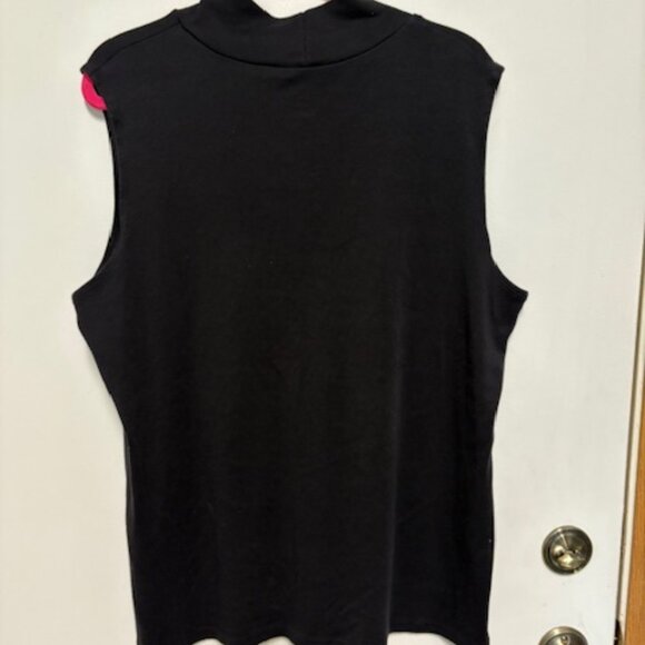 CROFT & BARROW WOMENS PLUS COWL NECK BLACK 29"L TANK. SZ. 2X - Picture 2 of 2